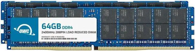 Main image of OWC 128GB (2x64GB) DDR4 2400 PC4-19200 CL17 4Rx4 288-pin 1.2V ECC Load Reduced LRDIMM Memory RAM Module Upgrade Kit Compatible with Cisco UCS B420 M4 C460 M4 (DDR4)