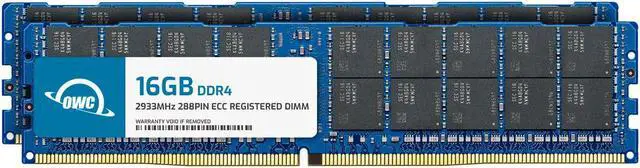 Main image of OWC 32GB (2x16GB) DDR4 2933 PC4-23400 CL21 1Rx4 288-pin 1.2V ECC Registered RDIMM Memory RAM Module Upgrade Kit Compatible with Cisco UCS B200 M5 B480 M5 C220 M5 C240 M5 C480 M5