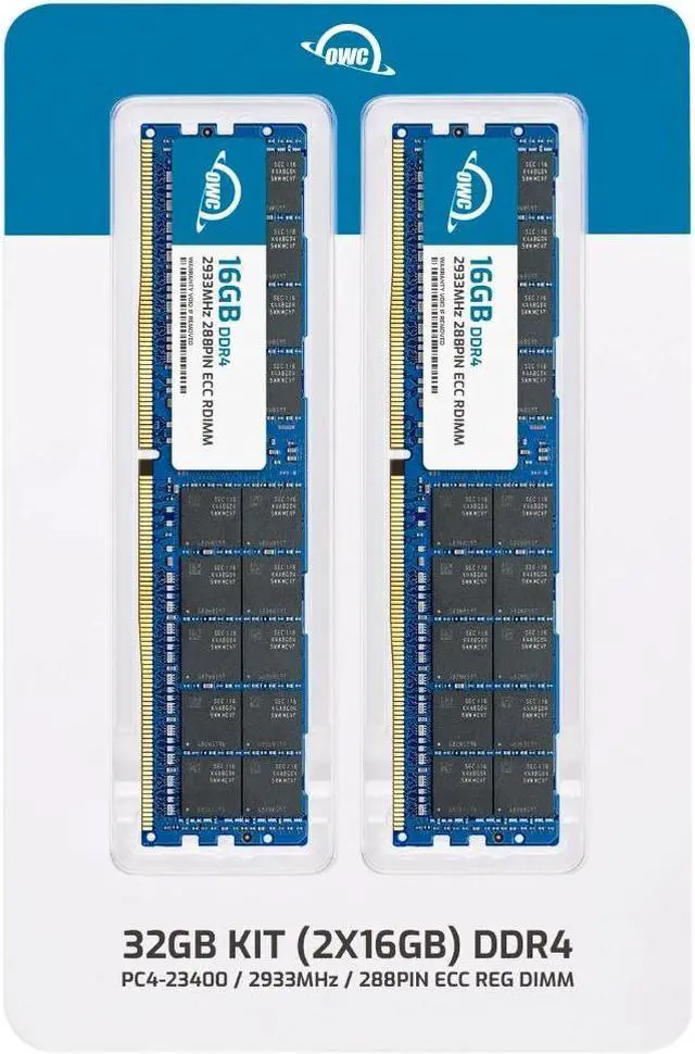 Alt view image 2 of 7 - OWC 32GB (2x16GB) DDR4 2933 PC4-23400 CL21 1Rx4 288-pin 1.2V ECC Registered RDIMM Memory RAM Module Upgrade Kit Compatible with Cisco UCS B200 M5 B480 M5 C220 M5 C240 M5 C480 M5