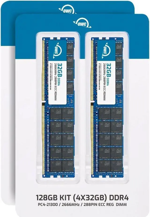 Alt view image 2 of 7 - OWC 128GB (4x32GB) Replacement for Synology D4RD-2666-32G, D4ER01-32G, DDR4 2666 MHz PC4-21300 ECC Registered RDIMM RAM Memory Compatible with Synology Flashstation FS3400, FS3410, FS3600