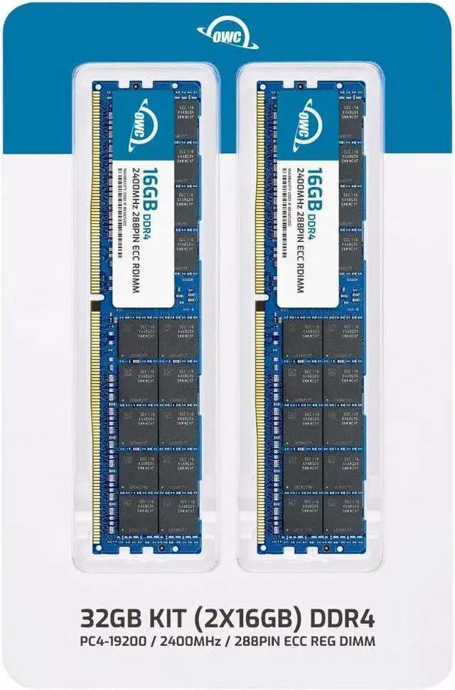 Alt view image 2 of 7 - OWC 32GB (2x16GB) DDR4 2400 PC4-19200 CL17 1Rx4 288-pin 1.2V ECC Registered RDIMM Memory RAM Module Upgrade Kit Compatible with Cisco UCS B260 M4 E7 v4 B460 M4 E7 v4