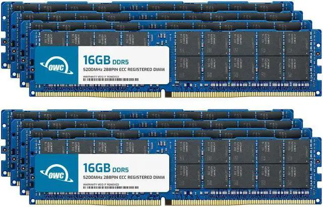 Main image of OWC 128GB (8x16GB) DDR5 5200 PC5-41600 CL42 1Rx8 288-pin 1.1V ECC Registered RDIMM Memory RAM Module Upgrade Kit for Select Workstations or Servers
