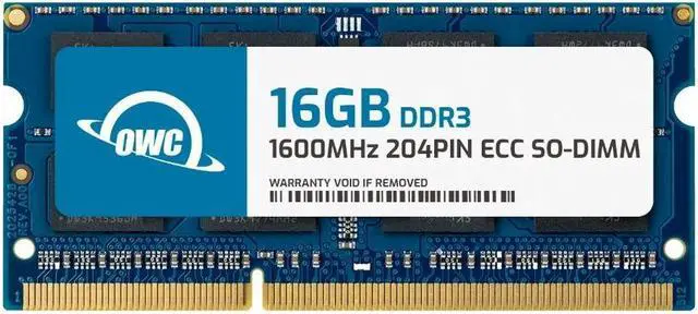 Main image of OWC 16GB DDR3L 1600MHz PC3L-12800 CL 11 1.35V 204pin ECC Unbuffered SODIMM Memory RAM Compatible with Supermicro Motherboard A1SAi-2750F A1SRi-2358F A1SRi-2758F