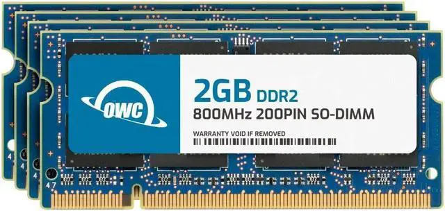 Main image of OWC 8GB (4x2GB) DDR2 800 PC2-6400 CL6 2Rx8 200-pin 1.8V Non-ECC SODIMM Memory RAM Module Upgrade Kit for Select Laptops or All-in-One Systems