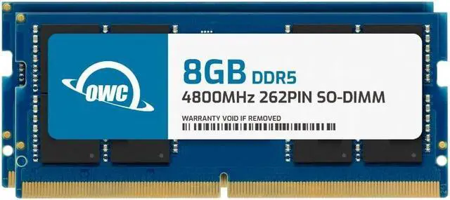 Main image of OWC 16GB (2x8GB) Replacement for Crucial CT2K8G48C40S5 - DDR5 4800 PC5-38400 CL40 1Rx16 262-pin 1.1V Non-ECC SODIMM Memory RAM Module Upgrade