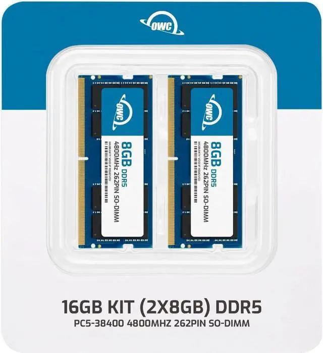 Alt view image 2 of 7 - OWC 16GB (2x8GB) Replacement for Crucial CT2K8G48C40S5 - DDR5 4800 PC5-38400 CL40 1Rx16 262-pin 1.1V Non-ECC SODIMM Memory RAM Module Upgrade