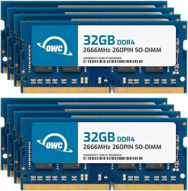 Main image of OWC 256GB (8x32GB) DDR4 2666MHz PC4-21300 CL19 2RX8 Non-ECC SODIMM 1.2V 260-pin Laptop Notebook Memory RAM Upgrade Module