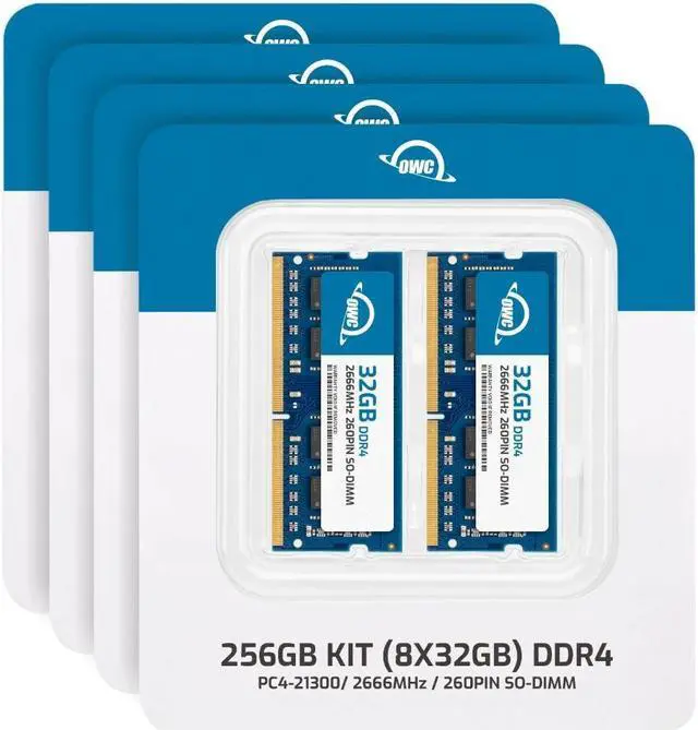 Alt view image 2 of 7 - OWC 256GB (8x32GB) DDR4 2666MHz PC4-21300 CL19 2RX8 Non-ECC SODIMM 1.2V 260-pin Laptop Notebook Memory RAM Upgrade Module