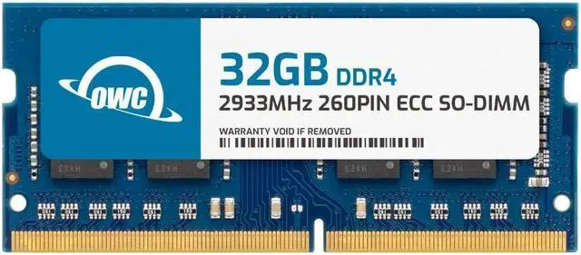 Main image of OWC 32GB DDR4 2933MHz PC4-23400 CL21 2RX8 ECC Unbuffered SODIMM 1.2V 260-pin Memory RAM