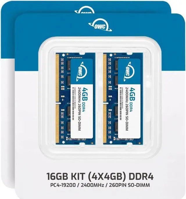 Alt view image 2 of 7 - OWC 16GB (4x4GB) DDR4 2400MHZ PC4-19200 CL17 1RX8 Non-ECC SODIMM 1.2V 260-pin Laptop Notebook Memory RAM Upgrade Module