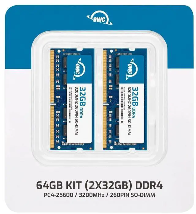 Alt view image 2 of 7 - OWC 64GB (2x32GB) DDR4 3200 PC4-25600 CL22 2Rx8 260-pin 1.2V SODIMM Memory RAM Module Upgrade Compatible with GMKtec NucBox 10 12 G6 M2 M2 Pro