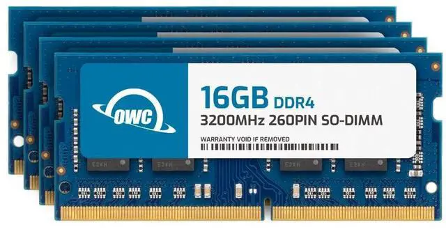 Main image of OWC 64GB (4x16GB) DDR4 3200MHz PC4-25600 CL22 1RX8 Non-ECC SODIMM 1.2V 260-pin Laptop Notebook Memory RAM Upgrade Module
