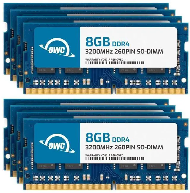 Main image of OWC 64GB (8x8GB) DDR4 3200MHz PC4-25600 CL22 1RX8 Non-ECC SODIMM 1.2V 260-pin Laptop Notebook Memory RAM Upgrade Module