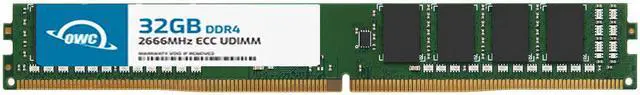Main image of OWC 32GB Replacement for Micron MTA18ADF4G72AZ-2G6 - DDR4 2666 PC4-21300 CL19 2Rx8 VLP 288-pin 1.2V ECC Unbuffered DIMM Memory RAM Module Upgrade