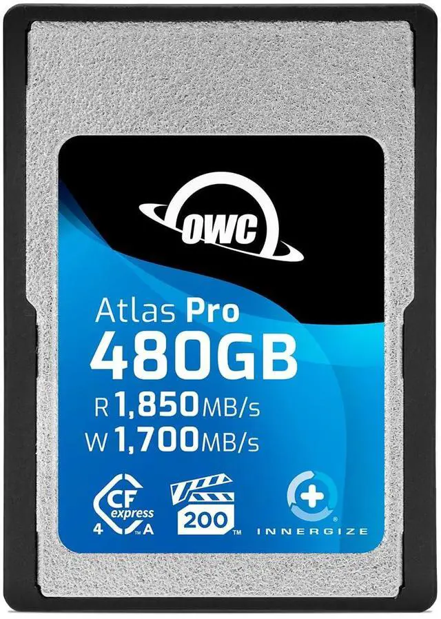 Main image of OWC 480GB Atlas Pro High Performance Cfexpress 4.0 Type A Memory Card Professional Grade, up to 1850MB/s Read and 1700MB/s Write Speed, Type A to Type B Adapter Included