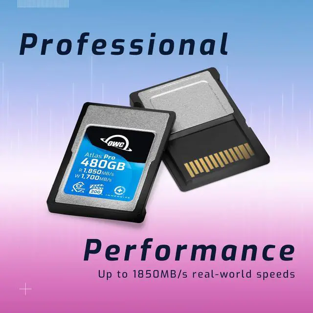 Alt view image 3 of 6 - OWC 480GB Atlas Pro High Performance Cfexpress 4.0 Type A Memory Card Professional Grade, up to 1850MB/s Read and 1700MB/s Write Speed, Type A to Type B Adapter Included