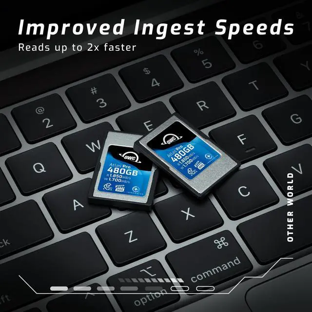 Alt view image 5 of 6 - OWC 480GB Atlas Pro High Performance Cfexpress 4.0 Type A Memory Card Professional Grade, up to 1850MB/s Read and 1700MB/s Write Speed, Type A to Type B Adapter Included