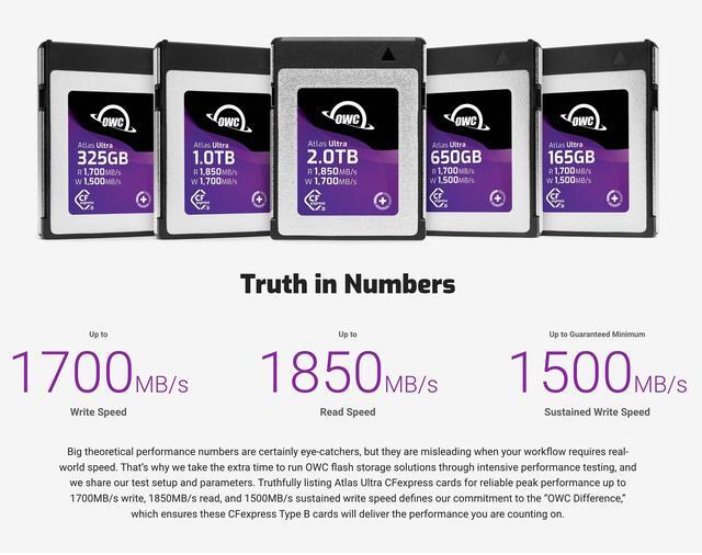 Alt view image 3 of 5 - OWC Atlas Ultra 2.0TB High-Performance CFexpress Type B Memory Card