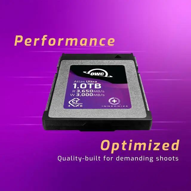 Alt view image 2 of 5 - OWC Atlas Ultra 1.0TB High-Performance CFexpress 4.0 Type B Memory Card, up to 3650MB/s Read, for Pro Video and Photo