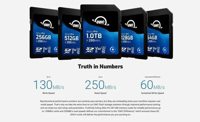 Alt view image 3 of 5 - OWC Atlas Pro 128GB SDXC UHS-II V60 Media Card
