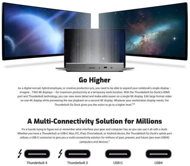 Alt view image 6 of 7 - OWC Thunderbolt Go Dock, 11 Ports, Built in Power Supply, 90W Charging, Thunderbolt 4 (USB-C), USB, HDMI, 2.5GbE, SD, Compatible with Thunderbolt and USB-C Devices, Supports Thunderbolt Share