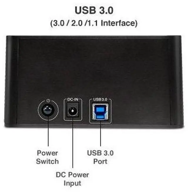 Alt view image 3 of 3 - NewerTech Voyager S3, 0GB Drive Dock Enclosure, USB 3.0 Interface, SATA 6Gb/s, (NWTU3S3HD), For hot-swapping 2.5 and 3.5 inch drives