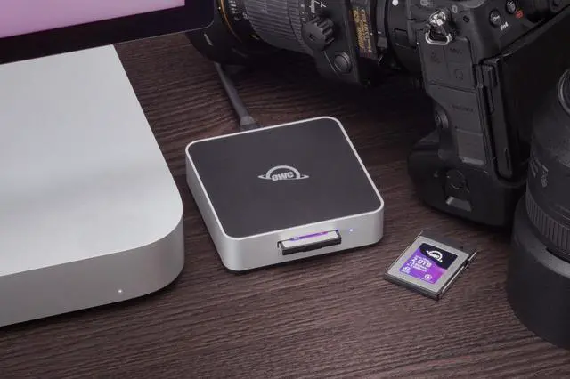 Alt view image 2 of 7 - OWC Atlas USB4 CFexpress 4.0 Type B Card Reader, 40Gb/s USB4 (USB-C) Port, Bus Powered via a USB-C Host Port, Up to 5000MB/s Real-World Speed, USB-C Cable Included