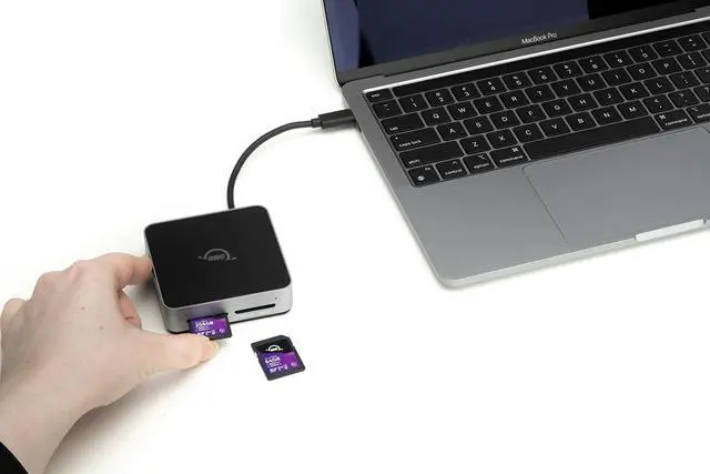 Alt view image 6 of 7 - OWC Atlas Dual SD-Slot SDXC UHS-II Card Reader - Bus Powered by USB-C - Compatible with Mac/Windows/iPad/Chrome OS  OWCTCDSDRDR