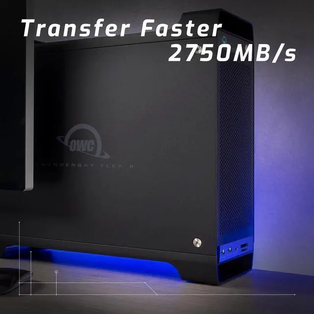 Alt view image 5 of 6 - OWC Thunderbay Flex 8 96TB HDD RAID Thunderbolt 3 Storage Docking Station w/PCIe Capabilities
