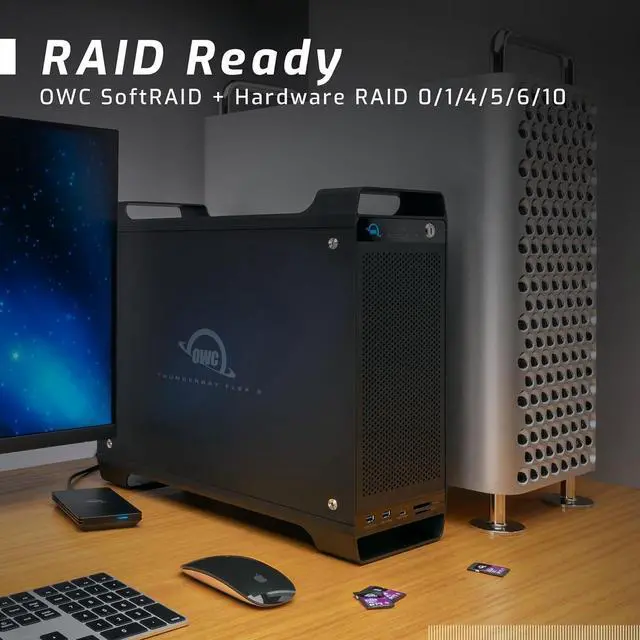 Alt view image 6 of 6 - OWC Thunderbay Flex 8 96TB HDD RAID Thunderbolt 3 Storage Docking Station w/PCIe Capabilities