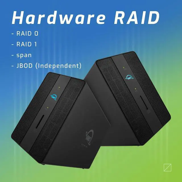 Alt view image 3 of 6 - 16.0TB OWC Gemini Thunderbolt (USB-C) Dock and Dual-Drive HDD RAID External Storage Solution, External Drive with 2 x Thunderbolt ports (USB-C), 2 x USB 3.2 Gen 2 ports, 2.5Gigabit Ethernet port, HDMI