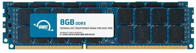 Alt view image 4 of 9 - OWC 16.0GB, 2x 8GB, DDR3 PC-10600 1333MHz ECC-R SDRAM ECC For Mac Pro Nehalem and Westmere models.May Not be Mixed With other Modules. Model OWC1333D3X8M16K