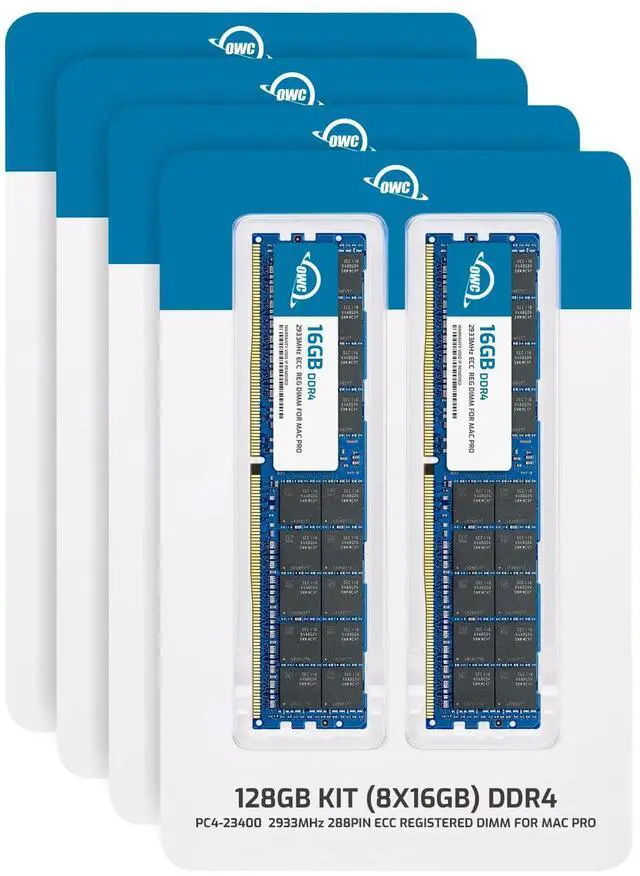 Alt view image 2 of 7 - OWC, 128GB, PC23400, DDR4, ECC, Set (8 x 16GB), 2933MHz, 288-pin, RDIMM, Memory Upgrade