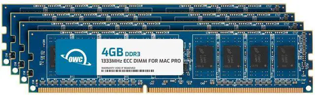 Alt view image 4 of 10 - OWC 16GB (4x4GB) PC3-10600 DDR3 ECC 1333MHz SDRAM DIMM 240 Pin Memory Upgrade kit for Mac Pro 'Nehalem'& 'Westmere' models. Perfect for the Mac Pro 8-core/Quad-core Xeon systems. Model OWC1333D3W4M16K