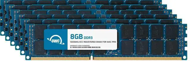 Alt view image 2 of 8 - OWC 48.0GB 6x 8GB DDR3 PC-10600 1333MHz ECC-R SDRAM PC3-10600 ECC For Mac Pro Nehalem and Westmere models.May Not Be Mixed With Other Modules. Model OWC1333D3X8M48K