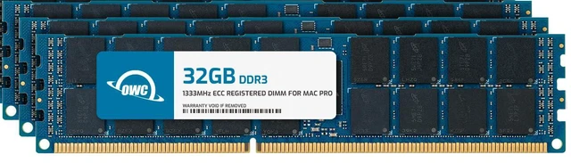 Main image of OWC 96GB (3x32GB) DDR3 ECC Registered CL9 PC3-10600 1333MHz SDRAM Memory RAM Upgrade Module Compatible with All 2013 Mac Pro 6,1 Models (OWC1333D3Z3M096)