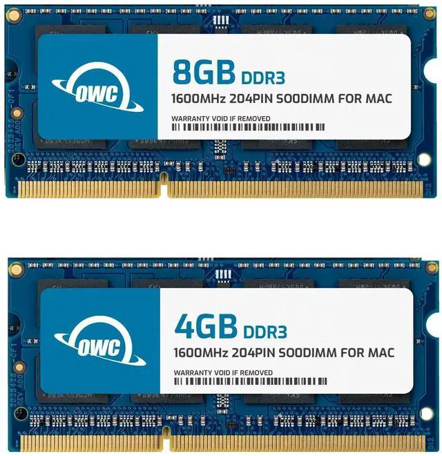 Alt view image 8 of 14 - OWC 12GB ( 8+4GB ) PC3-12800 DDR3L 1600MHz SODIMM 204 Pin Memory Upgrade Kit for 2012 MacBook Pro 13" & 15" models . Model OWC1600DDR3S12S