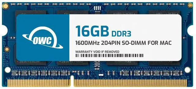 Main image of OWC 16GB PC12800 DDR3 1600MHz SO-DIMM Memory RAM Upgrade Compatible with 2015 (Late) iMac 27" w/Retina 5K Models and Compatible PCs (OWC1600DDR3S16G)