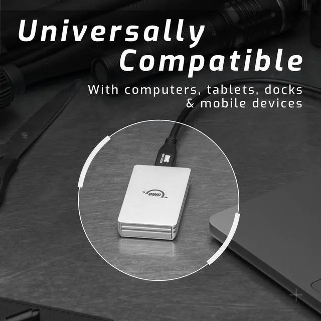 Alt view image 6 of 7 - OWC 1TB Envoy Single Ultra Portable Aluminum Bus Powered 10G/s USB-C Thunderbolt Compatible External NVMe SSD Drive