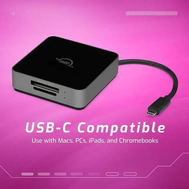 Alt view image 3 of 6 - OWC Atlas Dual CFexpress Type B & SDXC UHS-II Card Reader - Bus Powered by USB-C - Compatible with Mac/Windows/iPad/Chrome OS