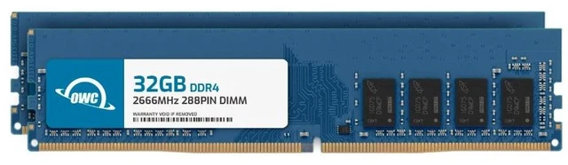 Main image of OWC 64GB (2x32GB) DDR4 2666MHz Non-ECC UDIMM 288-pin Memory RAM