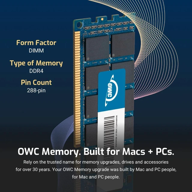 Alt view image 3 of 7 - OWC 64GB (2x32GB) DDR4 2666MHz Non-ECC UDIMM 288-pin Memory RAM