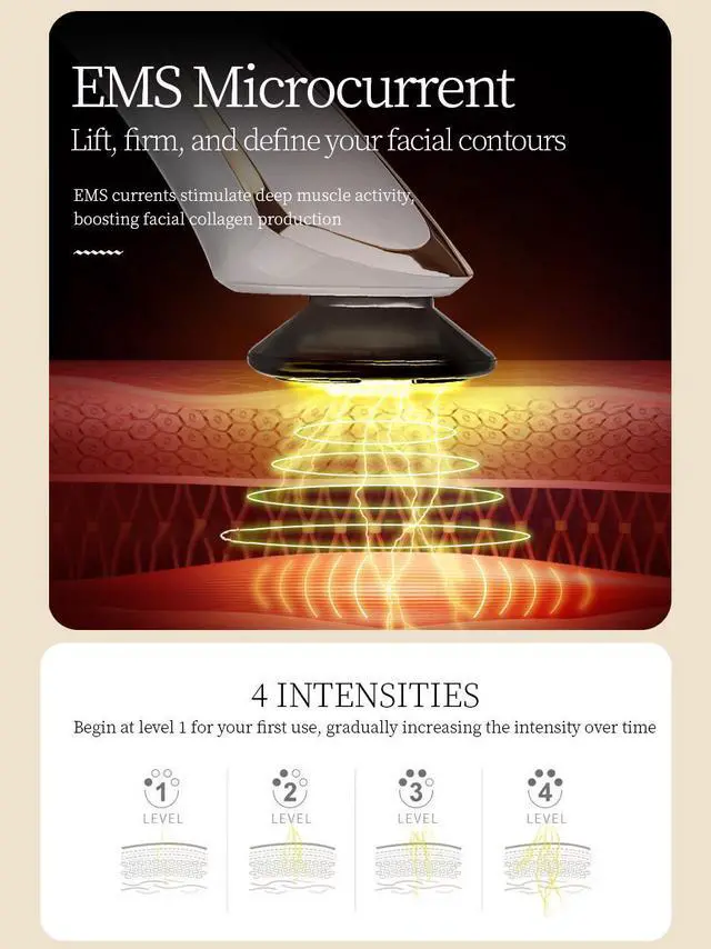 Alt view image 7 of 7 - Prospera Corporation PL038 RF Radio Frequency 5 in 1 EMS Micro Current LED Light Facial Body Anti Aging Massage Device