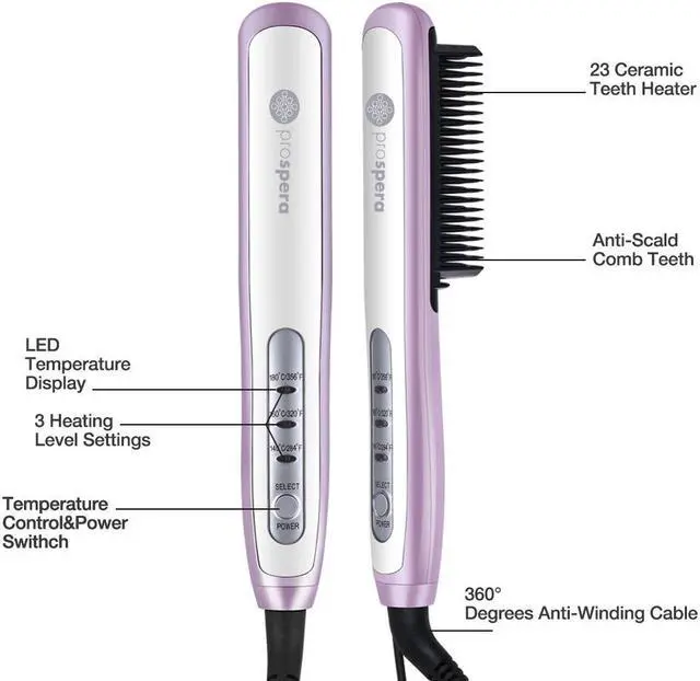 Alt view image 2 of 5 - Prospera DL032-P PTC Ceramic Hair Straightener