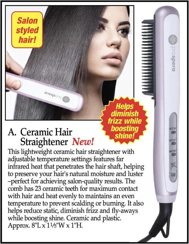 Alt view image 5 of 5 - Prospera DL032-P PTC Ceramic Hair Straightener