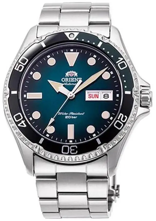 Alt view image 3 of 11 - Orient Men's Automatic Mechanical Watch with Steel Strap, 20 Bar Waterproof Men's Watch, Fashion Casual Sporty Luminous Men's Watch, Green