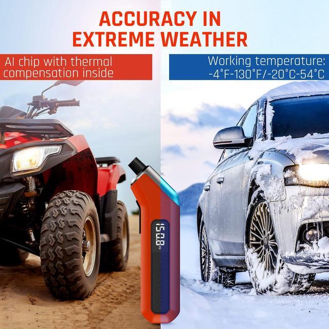 Alt view image 6 of 6 - ETENWOLF T300 Digital Tire Pressure Gauge 3-200 PSI, Industrial Tire Gauge Calibrated to ANSI B40.7 Grade 2A(Plus-Minus 0.5%), Replaceable AAA Batteries (Vivid Orange) 2 pack