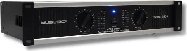 Main image of MUSYSIC 2 Channel Power Amplifier Distortion Free and Clear Sound - Professional 2U Chassis Rack Mount Amplifiers for DJs/Experts/Events w/ATR Technology/XLR and 1/4 Inch Inputs - 4500 Watts - OEM