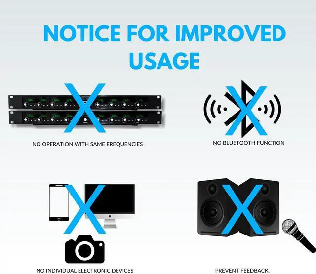 Alt view image 5 of 7 - MUSYSIC MUU8LL Professional 8Channel UHF Wireless Microphone System Frequency Set 2, 500580MHz, 8 Transmitters, LongRange Receiver, Balanced & Mixed Outputs for Commercial AV