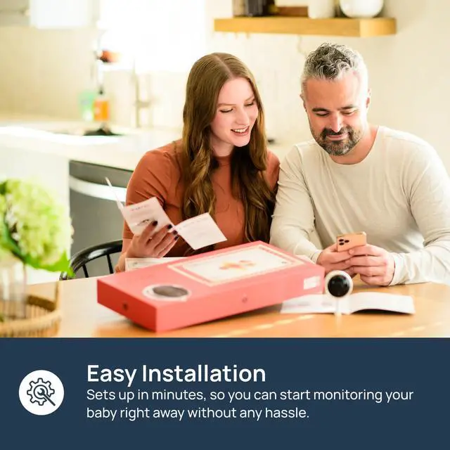Alt view image 7 of 7 - Luna Home Baby Eye Smart Baby Monitor & Floor Stand, Zero Wearables, Sensor-Free Sleep Breathing Motion Tracker, Cry Detection, Night Vision, 2-Way Audio, AI Monitoring, Baby Camera with Phone App